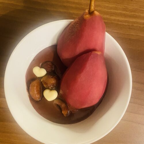 Schokocreme mit Birne und Maroni