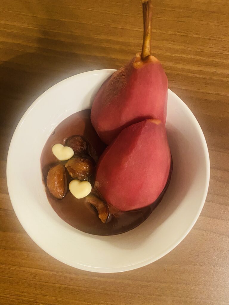 Schokocreme mit Birne und Maroni