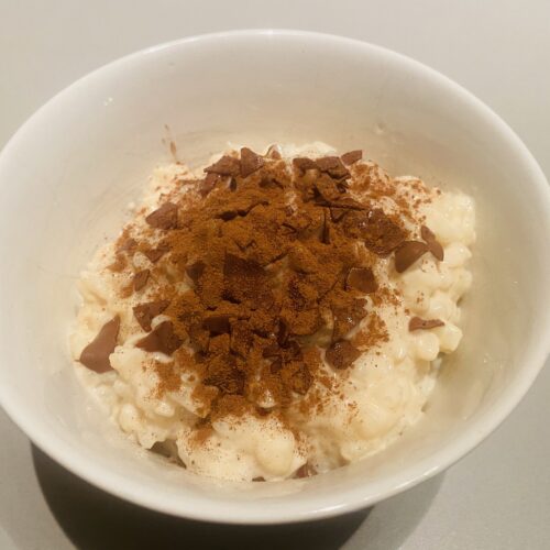 Milchreis mit Zimt und Schokolade