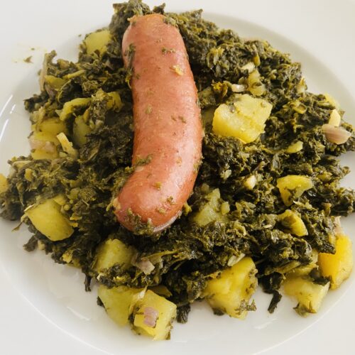 Grünkohl, Kartoffel, Mettwurst